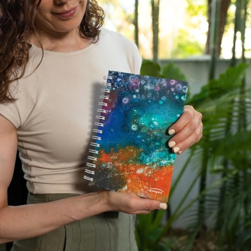 Venegas Paquete Mediano Libreta de Espiral + Lanyard - Cuaderno de Notas 100 Hojas, Diseño Artístico + Correa de Cuello y Muñeca, Ideal para Oficina, Escuela, Regalos, Diario, Journal - Venegas Arte